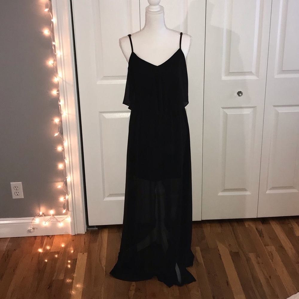 NWOT Black Chiffon Maxi Dress
